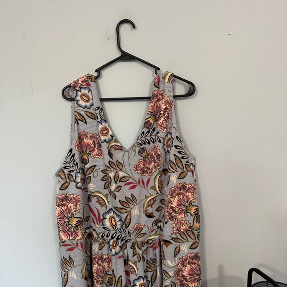 NWT CJ Banks Light Blue Floral Sleeveless Dress Plus Size 3X Elastic Fit Waist - Picture 4 of 10